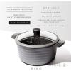 BINO Cookware Nonstick Stock Pot with Lid, 6.5 Quart – Matte Grey | THE WAVE COLLECTION | Premium Quality Nonstick Cast Aluminum Dutch Oven Casserole Stockpot | Stay-Cool BAKELITE Handles | Non-Toxic