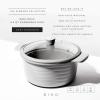BINO Cookware Nonstick Stock Pot with Lid, 6.5 Quart – Matte Light Grey | THE WAVE COLLECTION | Premium Quality Nonstick Cast Aluminum Casserole Stockpot | Stay-Cool BAKELITE Handles | Non-Toxic