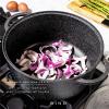BINO Cookware Nonstick Stock Pot with Lid, 7.1 Quart – Speckled Black | THE CLASSIC COLLECTION | Premium Quality Nonstick Cast Aluminum Casserole Stockpot | Stay-Cool BAKELITE Handles | Non-Toxic