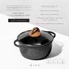 BINO Cookware Nonstick Stock Pot with Lid, 7.1 Quart – Speckled Black | THE CLASSIC COLLECTION | Premium Quality Nonstick Cast Aluminum Casserole Stockpot | Stay-Cool BAKELITE Handles | Non-Toxic