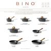 BINO Cookware Nonstick Stock Pot with Lid, 7.1 Quart – Speckled Black | THE CLASSIC COLLECTION | Premium Quality Nonstick Cast Aluminum Casserole Stockpot | Stay-Cool BAKELITE Handles | Non-Toxic