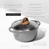 BINO Cookware Nonstick Stock Pot with Lid, 7.1 Quart – Speckled Gunmetal | THE CLASSIC COLLECTION | Premium Quality Nonstick Cast Aluminum Casserole Stockpot | Stay-Cool BAKELITE Handles | Non-Toxic