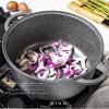 BINO Cookware Nonstick Stock Pot with Lid, 7.1 Quart – Speckled Gunmetal | THE CLASSIC COLLECTION | Premium Quality Nonstick Cast Aluminum Casserole Stockpot | Stay-Cool BAKELITE Handles | Non-Toxic