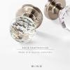 BINO Crystal Functional Interior Door Knobs Set – Satin Nickel – Crystal Door Knobs Interior Crystal Knobs Door Knob
