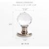 BINO Crystal Functional Interior Door Knobs Set – Satin Nickel – Crystal Door Knobs Interior Crystal Knobs Door Knob