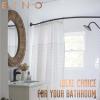 BINO Expandable Curved Shower Curtain Rod | Polished Chrome 48″to 72″Extendable Shower Rod | Adjustable Shower Curtain Rod with Screw-Mounted Hardware | Easy Install, Rust-Resistant Curtain Rods