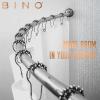 BINO Expandable Curved Shower Curtain Rod | Polished Chrome 48″to 72″Extendable Shower Rod | Adjustable Shower Curtain Rod with Screw-Mounted Hardware | Easy Install, Rust-Resistant Curtain Rods