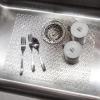 BINO Kitchen Sink Protector Mat, Clear – Eco-Friendly – Kitchen Sink Mat with Quick Draining Design – Kitchen Sink Mats for Stainless Steel Sink(Clear)
