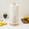 BINO ‘Lily’ Kitchen Paper Towel Holder, Gold – Free Standing Decorative Easy Tear Kitchen Paper Towel Roll Dispenser