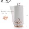 BINO ‘Lily’ Kitchen Paper Towel Holder, Gold – Free Standing Decorative Easy Tear Kitchen Paper Towel Roll Dispenser