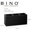 BINO Multi Purpose 3 Compartment Organizer – Makeup Container Organizers – Compartment Organizer for Makeup Brushes, Home and Office Supplies – Matte Marble(Matte Black)