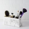BINO Multi Purpose 3 Compartment Organizer – Makeup Container Organizers – Compartment Organizer for Makeup Brushes, Home and Office Supplies – Matte Marble(Matte Marble)
