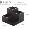 BINO Multi Purpose 4 Compartment Organizer – Make up Organizer for Vanity – Makeup Holders for Bathroom – Toiletry Organizers Countertop – Toothbrush and Bathroom Accessories Holder – Matte Marble(Matte Black)
