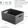 BINO Plastic Basket, Small White, 5 Pack – Rectangular Cabinet Organizer, Multi-Use Storage Basket, Drawer and Cabinet-Friendly, Portable, Durable, Space Efficiency, Stock Management(Grey)