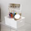 BINO Plastic Basket, Small White, 5 Pack – Rectangular Cabinet Organizer, Multi-Use Storage Basket, Drawer and Cabinet-Friendly, Portable, Durable, Space Efficiency, Stock Management(White)