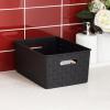 BINO Plastic Basket, Small White, 5 Pack – Rectangular Cabinet Organizer, Multi-Use Storage Basket, Drawer and Cabinet-Friendly, Portable, Durable, Space Efficiency, Stock Management(Black)