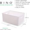 BINO Plastic Basket, Small White, 5 Pack – Rectangular Cabinet Organizer, Multi-Use Storage Basket, Drawer and Cabinet-Friendly, Portable, Durable, Space Efficiency, Stock Management(White)