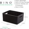 BINO Plastic Basket, Small White, 5 Pack – Rectangular Cabinet Organizer, Multi-Use Storage Basket, Drawer and Cabinet-Friendly, Portable, Durable, Space Efficiency, Stock Management(Black)