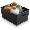 BINO Plastic Basket, Small White, 5 Pack – Rectangular Cabinet Organizer, Multi-Use Storage Basket, Drawer and Cabinet-Friendly, Portable, Durable, Space Efficiency, Stock Management(Black)