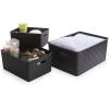 BINO Plastic Basket, Small White, 5 Pack – Rectangular Cabinet Organizer, Multi-Use Storage Basket, Drawer and Cabinet-Friendly, Portable, Durable, Space Efficiency, Stock Management(Black)