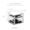 BINO THE MANHATTAN SERIES Acrylic Makeup Drawer Organizer- 4 Drawers | Clear Beauty Organizers and Storage| Cosmetic & Drawer| Home Organization| Jewelry Vanity Accessories(2 Drawer – Small)