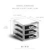 BINO THE MANHATTAN SERIES Acrylic Makeup Drawer Organizer- 4 Drawers | Clear Beauty Organizers and Storage| Cosmetic & Drawer| Home Organization| Jewelry Vanity Accessories(3 Drawer – Small)