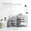 BINO THE MANHATTAN SERIES Acrylic Makeup Drawer Organizer- 4 Drawers | Clear Beauty Organizers and Storage| Cosmetic & Drawer| Home Organization| Jewelry Vanity Accessories(3 Large  2 Small Drawer)