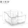 BINO ‘The Heiress’ 6 Compartment Jewelry and Makeup Organizer, Clear and Transparent Cosmetic Beauty Vanity Holder Storage