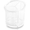 BINO The Triad’ 3 Compartment Acrylic Makeup and Jewelry Organizer, Clear and Transparent Cosmetic Beauty Vanity Holder Storage, Clear(Clear)
