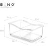 BINO ‘The Uniform’ 2 Compartment Makeup and Jewelry Organizer, Clear and Transparent Cosmetic Beauty Vanity Holder Storage