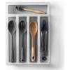 BINO | 5-Slot Silverware Organizer | Small Frosted Cutlery Tray | Silverware Storage for Drawer | BPA-Free Plastic Organizers with Soft-Grip Lining and Rounded Corners(Frosted)