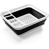 BINO | Collapsible Dish Drying Rack, Large – White | Space Saving Folding Dish and Cutlery Drainer for Kitchen | BPA-Free Dish Rack for Drying Crockery and Cutlery | Kitchen and Camping Accessories