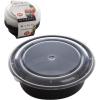BINO | Food Containers with Cover | Black 12-Piece Set, 33 oz. 1 Compartment | Meal Storage Containers| Microwave-Safe, Freezer-Safe, and Dishwasher-Safe, BPA-Free Plastic Containers with Lids