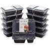 BINO | Food Containers with Cover | Light Blue 12-Piece Set, 30 oz. 2 Compartments | Meal Storage Containers| Microwave-Safe, Freezer-Safe, and Dishwasher-Safe, BPA-Free Plastic Containers with Lids