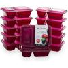 BINO | Food Containers with Cover | Red 12-Piece Set, 30 oz. 2 Compartments | Meal Storage Containers | Microwave & Dishwasher Safe, Freezer-Safe | BPA-Free Plastic with Lids