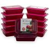 BINO | Food Containers with Cover | Red 12-Piece Set, 33 oz. 1 Compartment | Meal Storage Containers| Microwave-Safe, Freezer-Safe, and Dishwasher-Safe, BPA-Free Plastic Containers with Lids