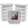 BINO | Food Containers with Cover | White 12-Piece Set, 33 oz. 1 Compartment | Meal Storage Containers| Microwave-Safe, Freezer-Safe, and Dishwasher-Safe, BPA-Free Plastic Containers with Lids