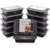 BINO | Food Containers with Cover, Black 12-Piece Set | Meal Storage Containers with Lids | Microwave-Safe, Freezer-Safe, and Dishwasher-Safe Containers with Lids | BPA-Free Food Storage Set