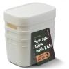 BINO | Plastic Storage Bins with Lids, 5.5 Liter – 3 Pack, Dark Brown | THE TWILL COLLECTION | Plastic Bins for Organization | Woven Storage Baskets for Organizing | Pantry Shelf Organizer Basket Bin(White)