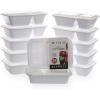 BINO | White 12-Piece Food Containers with Cover, 30 oz. 1 Compartment Meal Storage Set | Microwave, Freezer, Dishwasher Safe, BPA-Free Plastic Containers with Lids