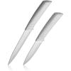BINO 2-Piece Stainless Steel Paring Knife & Utility Knife with Blade Guards Set – Speckled White | Sharp Knife Set with Good Grip | Cooking Knives | Peeling & Cutting Fruits & Vegetables | Meal Prep