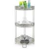 BINO 3-Tier Corner Spa Tower | ‘Lafayette’ Rust-Resistant | Nickel | Steel Corner Shower Organizer Stand | Decor | Bathroom Vanity Accessories and Display