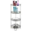 BINO 4-Tier Corner Spa Tower | ‘Lafayette’ Rust-Resistant | Nickel | Steel Corner Shower Organizer Stand | Decor | Bathroom Vanity Accessories and Display