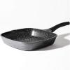 BINO Cookware Nonstick Grill Pan, 3.7 Quart – Matte Grey | THE WAVE COLLECTION | Premium Quality Nonstick Cast Aluminum Skillet | Stay-Cool BAKELITE™ Handles | Non-Toxic