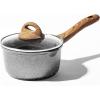 BINO Cookware Nonstick Saucepan with Lid, 1.5 Quart – Speckled Gunmetal | THE CLASSIC COLLECTION | Premium Quality Nonstick Cast Aluminum Cooking Pot Sauce Pot | Stay-Cool BAKELITE Handle | Non-Toxic
