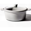 BINO Cookware Nonstick Stock Pot with Lid, 10.3 Quart – Matte Light Grey | THE WAVE COLLECTION | Premium Quality Nonstick Cast Aluminum Casserole Stockpot | Stay-Cool BAKELITE Handles | Non-Toxic