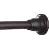 BINO ‘Doric’ Adjustable Shower Curtain Rod | Black | Aluminum | 42″-72″Rust-Proof | Bathroom Shower Tension Rod | Expandable