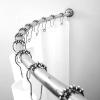 BINO Expandable Curved Shower Curtain Rod | Polished Chrome 48″to 72″Extendable Shower Rod | Adjustable Shower Curtain Rod with Screw-Mounted Hardware | Easy Install, Rust-Resistant Curtain Rods
