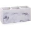 BINO Multi Purpose 3 Compartment Organizer – Makeup Container Organizers – Compartment Organizer for Makeup Brushes, Home and Office Supplies – Matte Marble(Matte Marble)