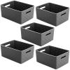 BINO Plastic Basket, Small White, 5 Pack – Rectangular Cabinet Organizer, Multi-Use Storage Basket, Drawer and Cabinet-Friendly, Portable, Durable, Space Efficiency, Stock Management(Grey)
